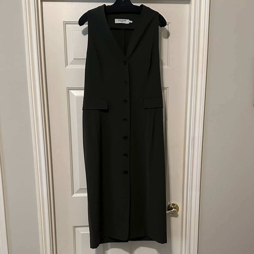 MM LaFleur Olive Button-Down Midi Dress